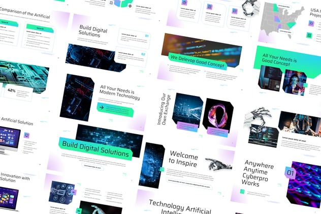 AI技术人工智能机器人PPT模板 - 顶尖PPT