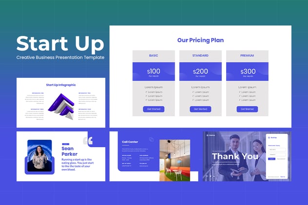 项目启动创意业务PowerPoint模板 - 顶尖PPT