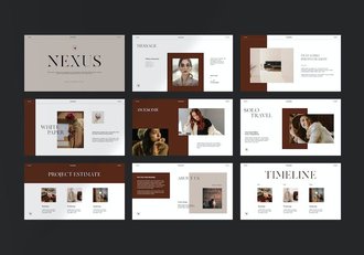 高端配色服装展示模特写真PPT模板 - 顶尖PPT