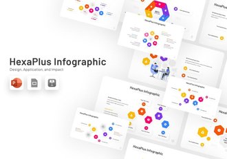 彩色六边形信息图表PPT模板 - 顶尖PPT