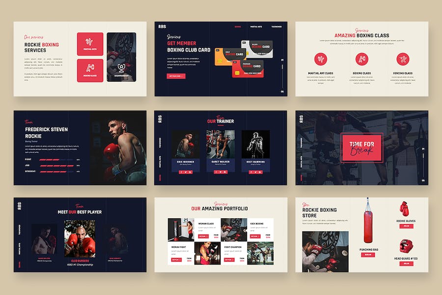 拳击武术运动项目展示PPT模板 - 顶尖PPT