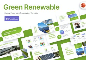 绿色可再生能源光伏发电PPT模板 - 顶尖PPT