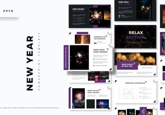 中国新年祝福除夕新年烟花新年介绍PPT模板 - 顶尖PPT