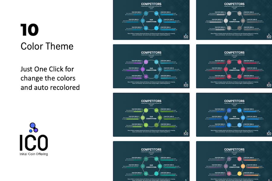 专业区块链项目融资PPT模板 - 顶尖PPT