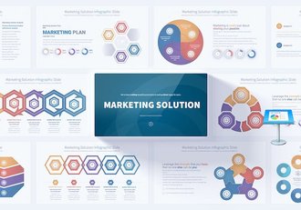 营销解决方案主题信息图形keynote模板 - 顶尖PPT