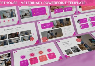 大气宠物医疗动物医院兽医主题PPT模板 - 顶尖PPT