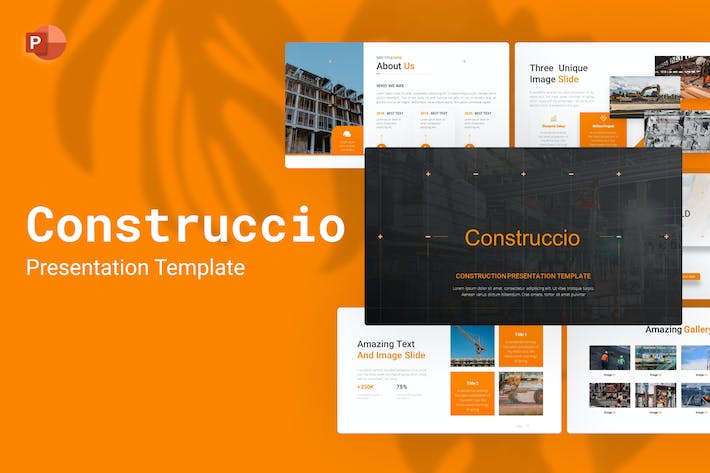 国外建筑公司工程施工PPT模板 - 顶尖PPT
