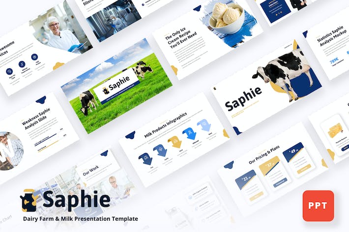 奶牛场牛奶生产与数据汇报PPT模板 - 顶尖PPT