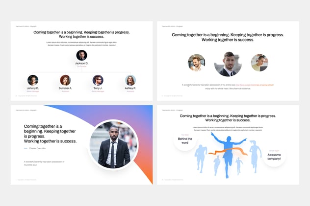 高效团队合作理念活力风格展示PPT模板 - 顶尖PPT