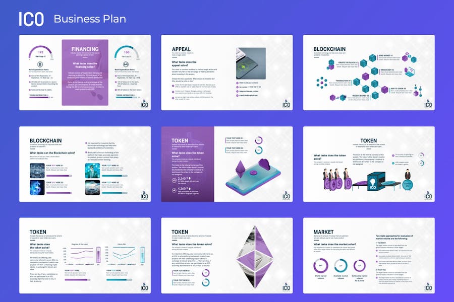 专业区块链项目融资PPT模板 - 顶尖PPT