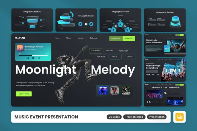音乐活动表演活动策划年度汇报PPT模板 - 顶尖PPT
