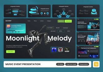 音乐活动表演活动策划年度汇报PPT模板 - 顶尖PPT