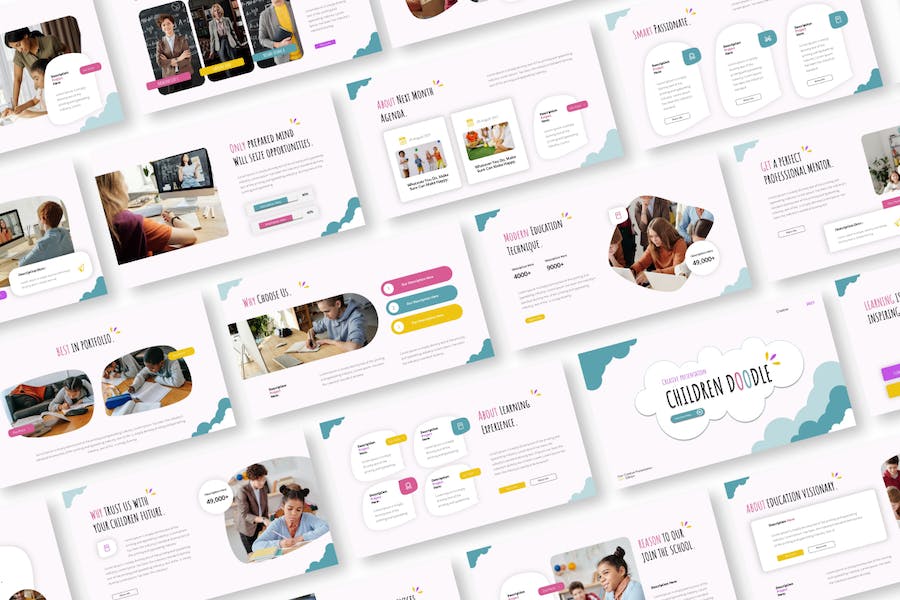 儿童涂鸦讲述展示教学Keynote模板 - 顶尖PPT