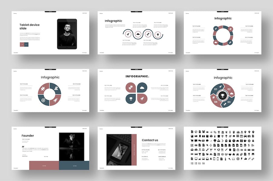 简约商业商务风格国外PPT模板 - 顶尖PPT