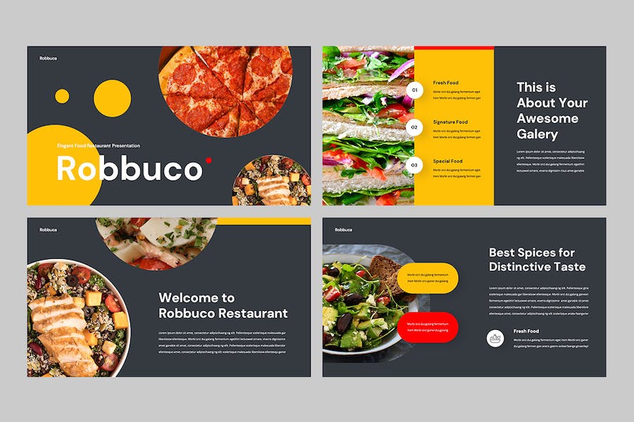 餐饮行业餐厅推广主题演讲展示Keynote模板 - 顶尖PPT