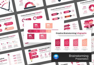 创意铅笔信息图形keynote模板 - 顶尖PPT