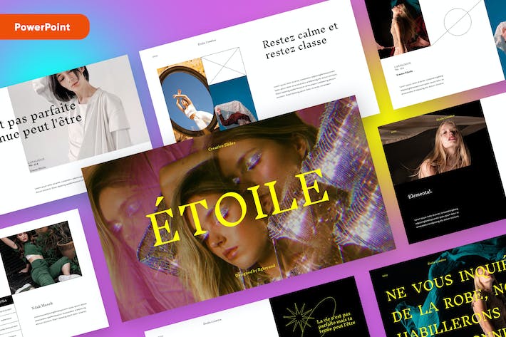 时尚艺术展览作品展示PPT模板 - 顶尖PPT