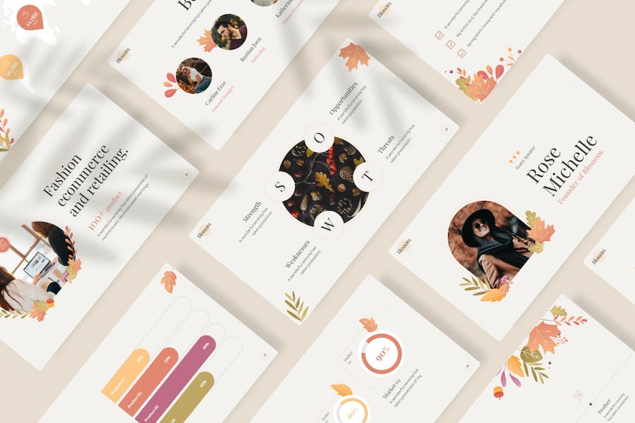 春季美学主题PPT模板 - 顶尖PPT