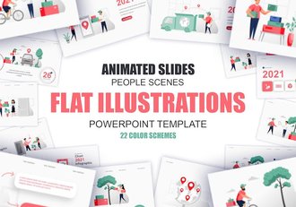 物流配送快递服务插画PPT模板 - 顶尖PPT