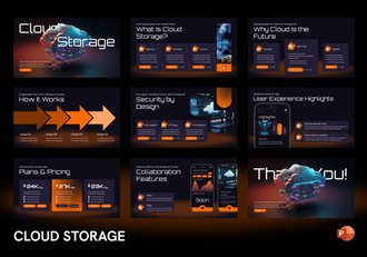 AI科技云存储PPT模板 - 顶尖PPT