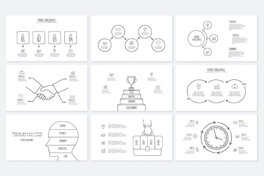 涂鸦动画信息图形图表讲述展示管理PPT模板 - 顶尖PPT