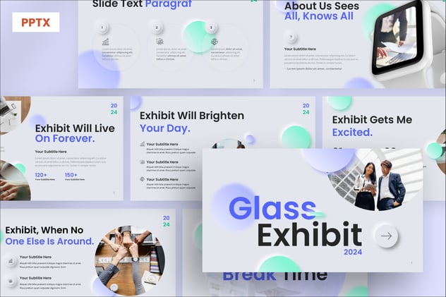 形态设计玻璃质感PPT模板 - 顶尖PPT