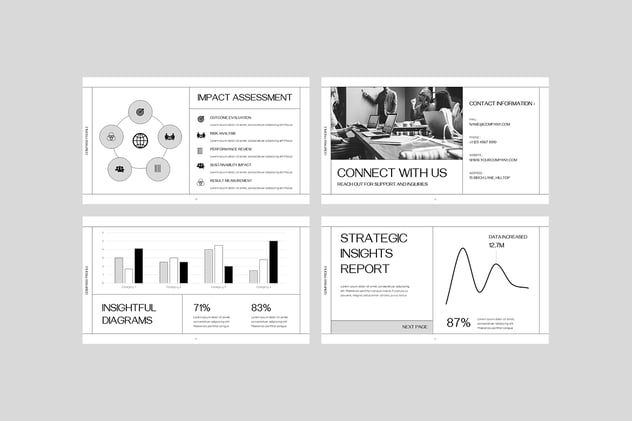 方框黑白线条公司简介PPT模板 - 顶尖PPT
