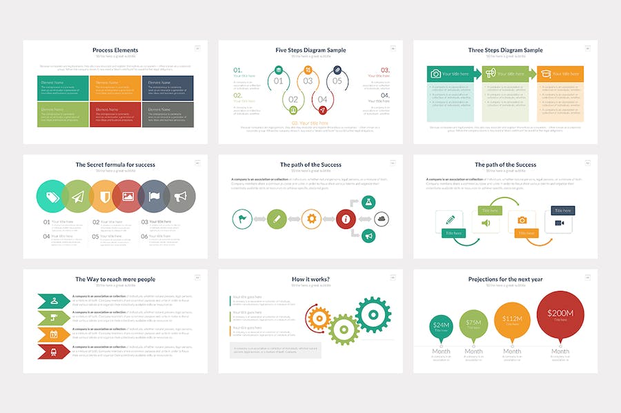 多色彩商业计划企业合作营销策划多用途keynote模板 - 顶尖PPT