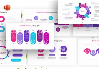 彩色信息图表演示PPT幻灯片 - 顶尖PPT