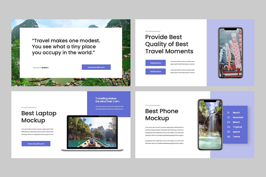 旅游度假景点推介宣传PPT模板 - 顶尖PPT