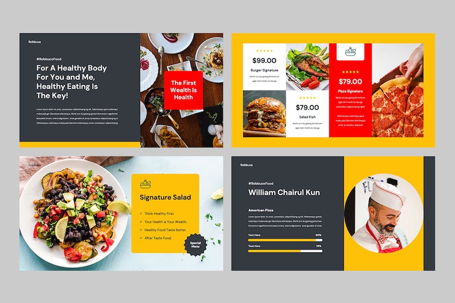 餐饮行业餐厅推广主题演讲展示Keynote模板 - 顶尖PPT