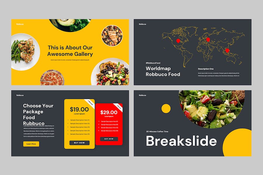 餐饮行业餐厅推广主题演讲展示Keynote模板 - 顶尖PPT