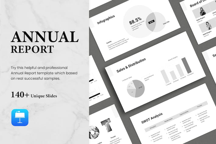 黑白灰配色年度报告keynote模板 - 顶尖PPT