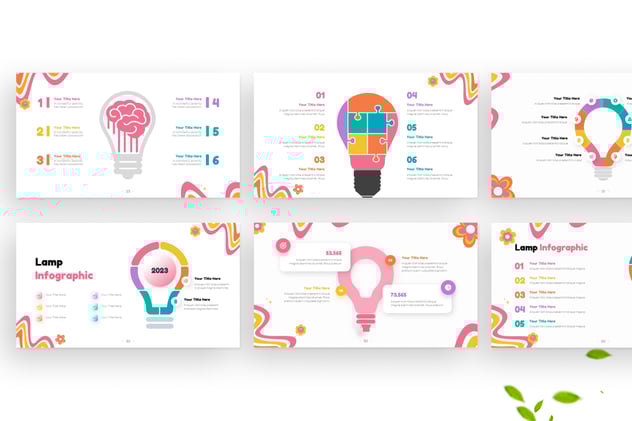 创意彩色灯泡图形keynote模板 - 顶尖PPT