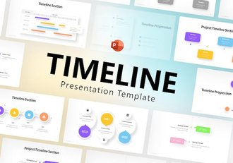 彩色微立体风格时间轴图形步骤图PPT模板 - 顶尖PPT