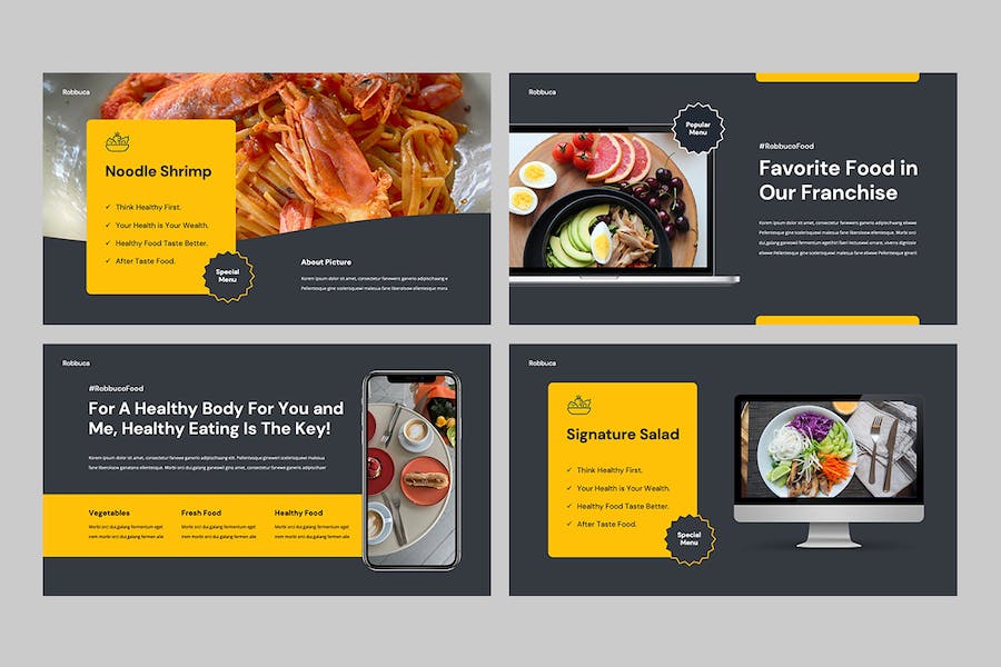 餐饮行业餐厅推广主题演讲展示Keynote模板 - 顶尖PPT