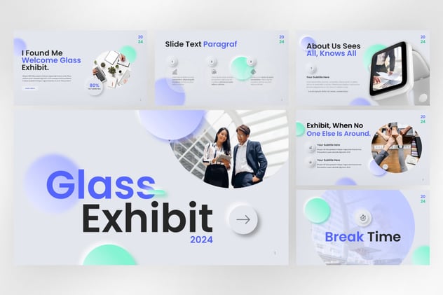 形态设计玻璃质感PPT模板 - 顶尖PPT