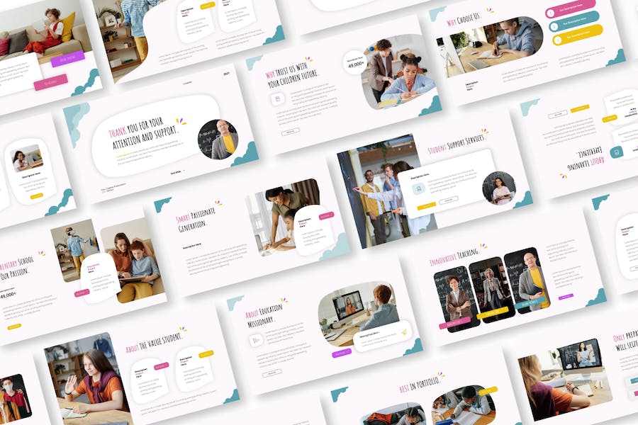 儿童涂鸦讲述展示教学Keynote模板 - 顶尖PPT