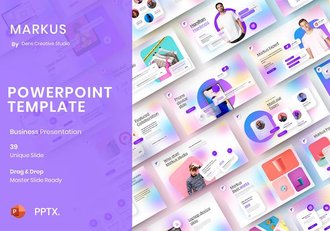 炫彩虚化背景创意机构案例团队展示商务通用PPT模板 - 顶尖PPT