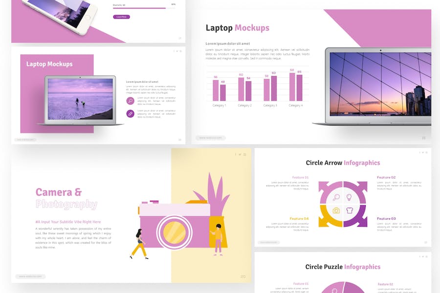 极简摄影宣传主题PPT模板 - 顶尖PPT