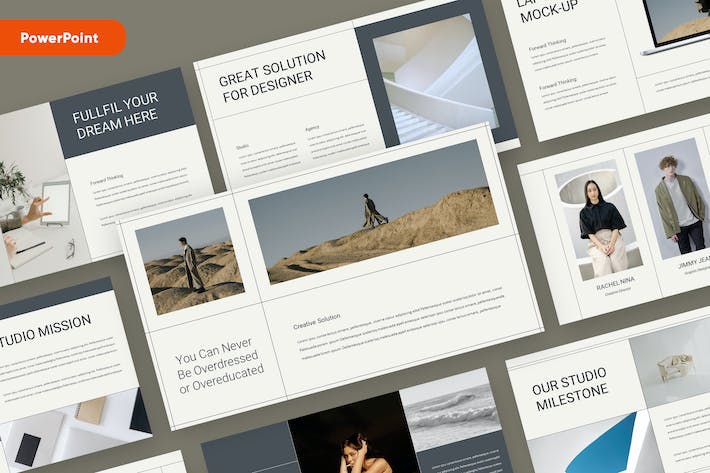 创意工作室设计展示PPT模板 - 顶尖PPT