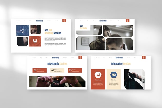 理发店理发师PPT模板 - 顶尖PPT