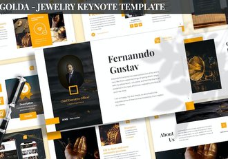 黄金首饰投资市场分析keynote模板 - 顶尖PPT