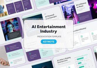 AI技术应用娱乐行业发展趋势Keynote模板 - 顶尖PPT