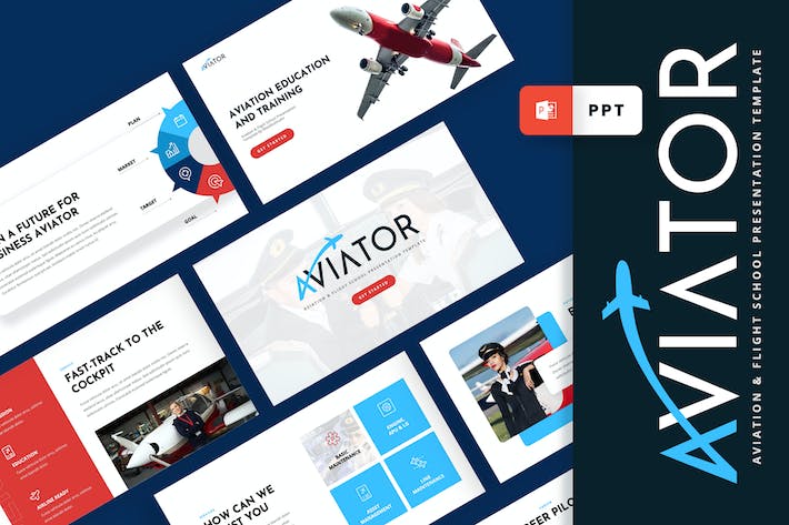 航空学校飞行员培训PPT模板 - 顶尖PPT
