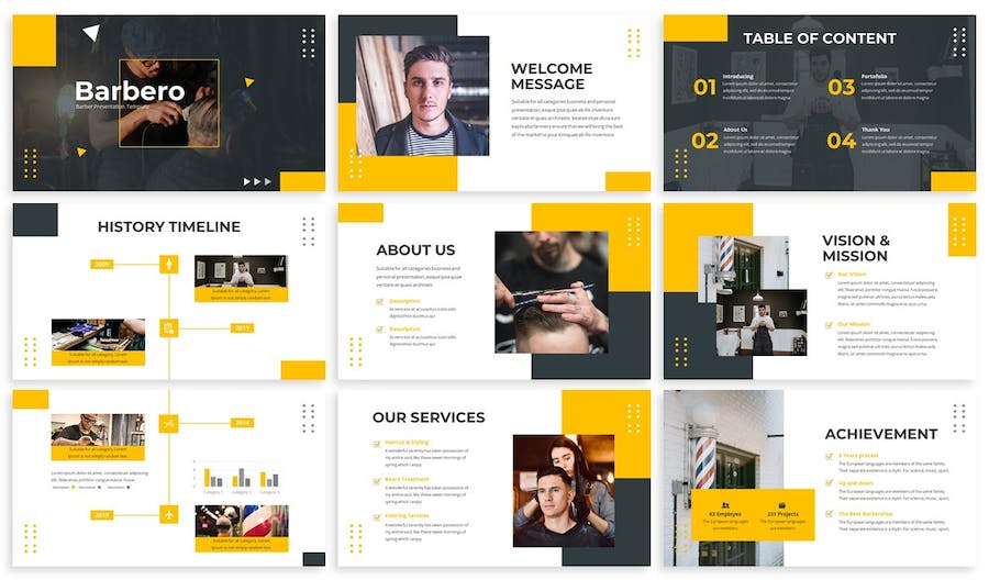 理发店美发店营销推介Keynote模板 - 顶尖PPT