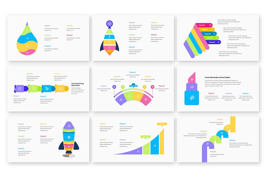电子科技数据信息图表Keynote模板 - 顶尖PPT
