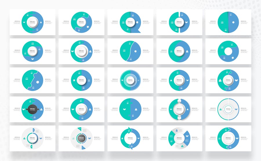 2步骤圆形循环图形PPT模板 - 顶尖PPT