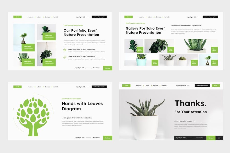 极简自然生态设计PPT模板 - 顶尖PPT