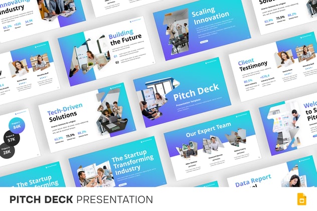 渐变风格商务团队展示PPT模板 - 顶尖PPT